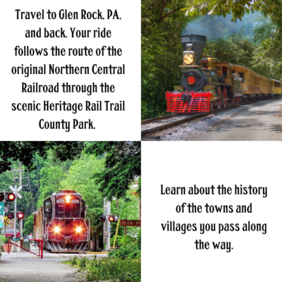Join us for a gorgeous 30-mile round trip behind GP9 #6076 winding through the Historic Codorus Valley with a brief stop at the Howard Tunnel to stretch your legs. (1)
